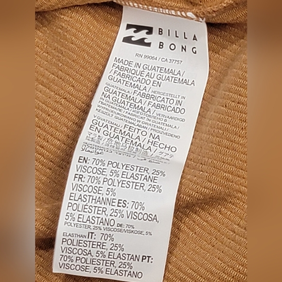 Billabong Mai Tai Rib Knit Long Sleeve Crop Top Womens Size Medium - Picture 6 of 11